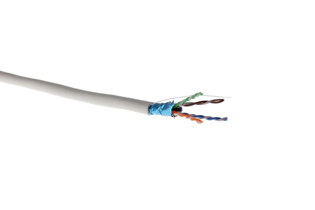 Mercodan COF-LAN KAT5E (Cat5e) F/UTP 4x2xAWG24/1 LSZH Halogen-Free Network Installation Cable, White, 305m Box