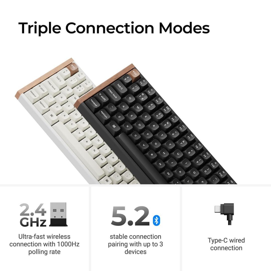Keychron K4 Version 2 Wireless Mechanical Keyboard - Black - Image 5