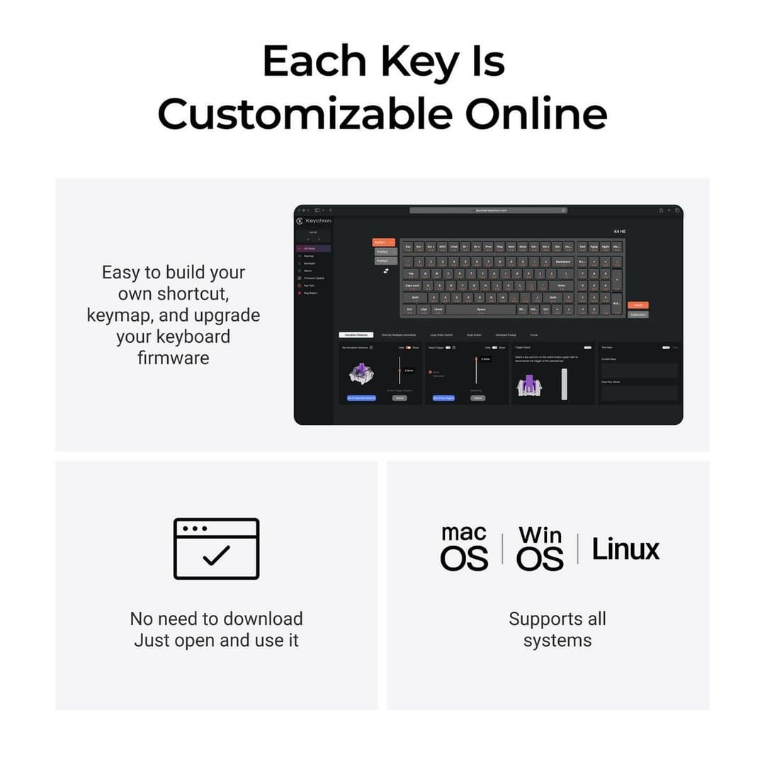 Keychron K4 Version 2 Wireless Mechanical Keyboard - Black - Image 7