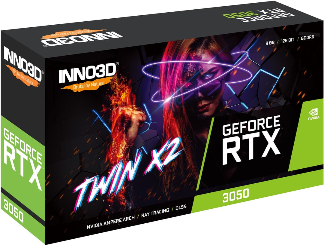 Inno3D NVIDIA GeForce RTX 3050 Twin X2 8GB GDDR6 PCI-Express Graphics Card - Image 2