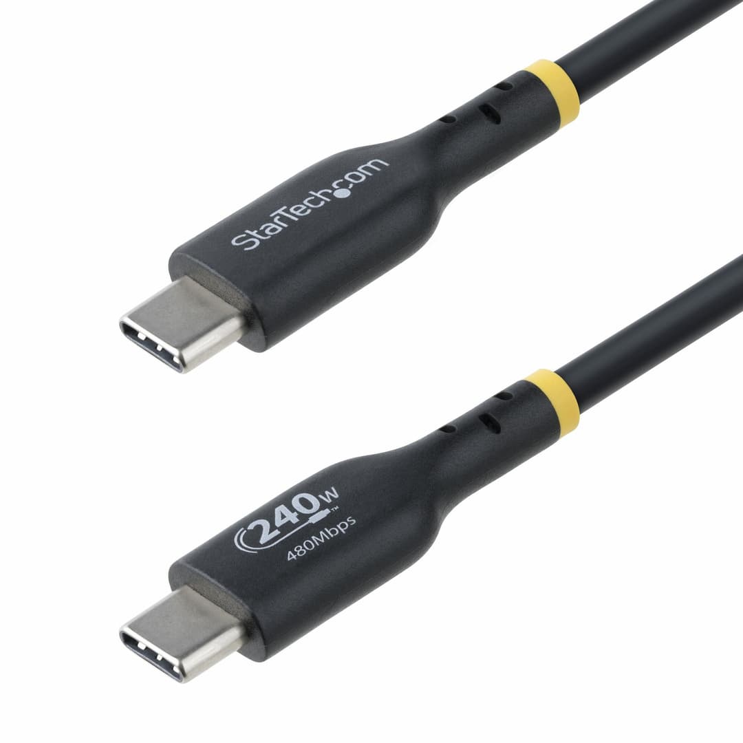 StarTech.com 3m USB-C Charging Cable, USB-IF Certified USB C Cable, 240W PD EPR, USB 2.0 Type-C Laptop Charger Cord, USB-C Data Transfer Cable, TPE Jacket, M/M - Image 1