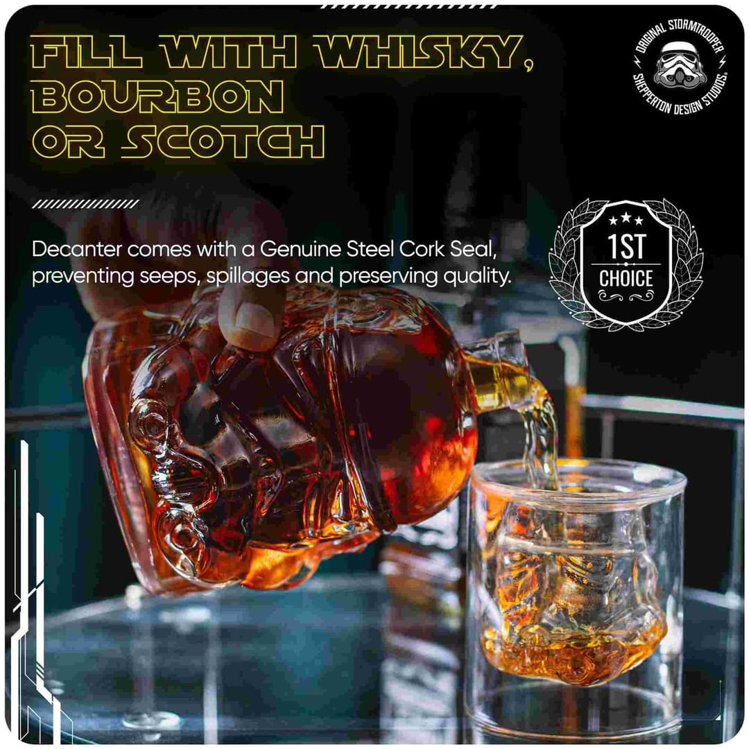 Original Stormtrooper 3D Helmet Decanter for Whisky, Bourbon & Scotch - 750ml - Image 3