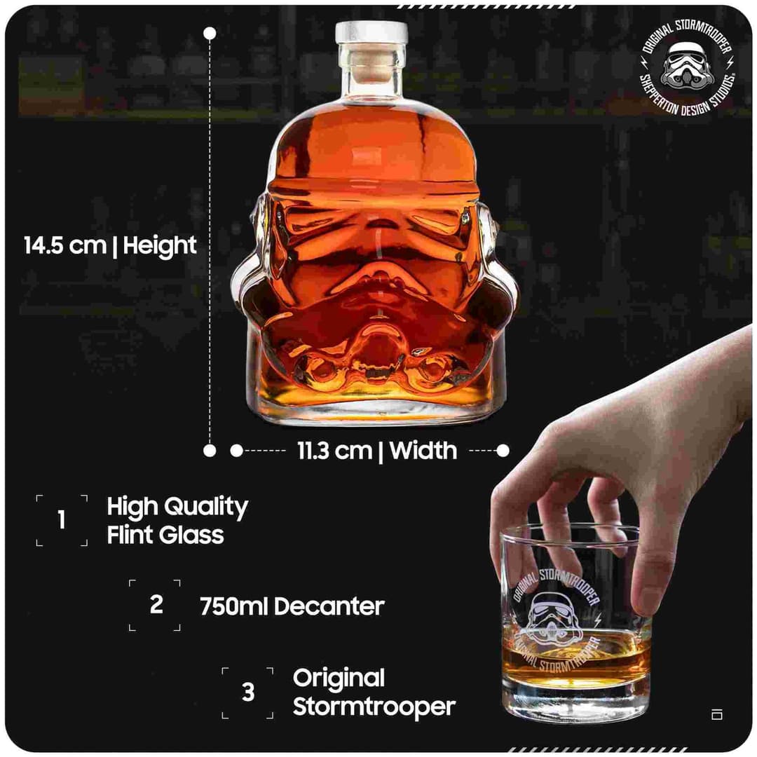 Original Stormtrooper 3D Helmet Decanter for Whisky, Bourbon & Scotch - 750ml - Image 6
