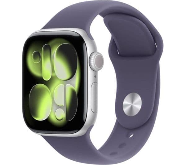 Apple Watch Series 11 GPS 42mm Silver Aluminium Case with Purple Fog Sport Band - S/M - Image 1