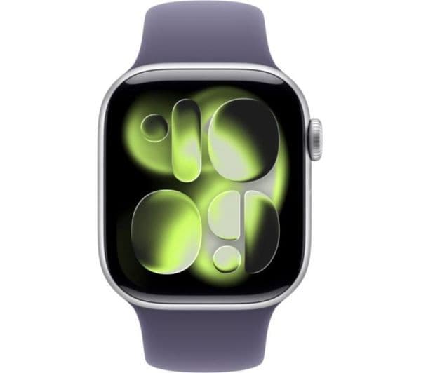 Apple Watch Series 11 GPS 42mm Silver Aluminium Case with Purple Fog Sport Band - S/M - Image 2