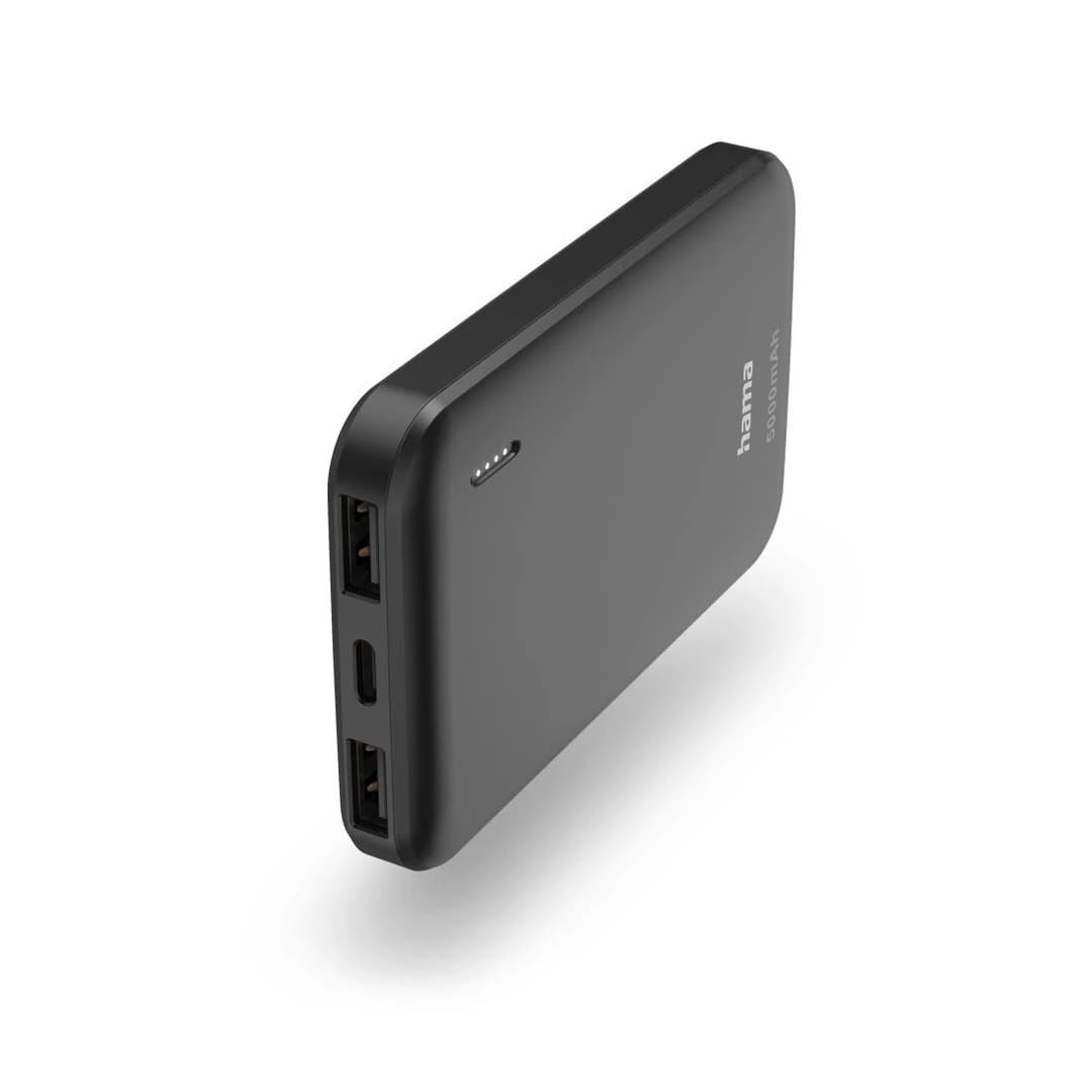 Hama Pocket 5 Power Pack 5000 mAh, 2x USB-A - Anthracite (00201707) - Image 1