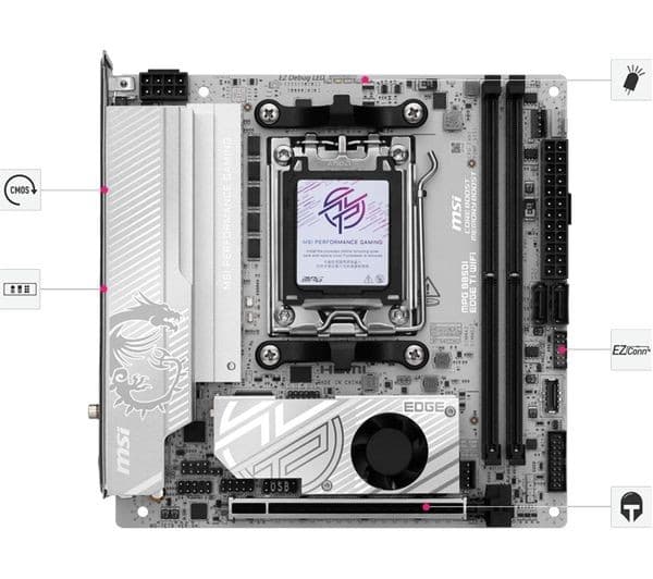 MSI MPG B850I EDGE TI WIFI AMD B850 Socket AM5 Mini-ITX Motherboard - Image 1
