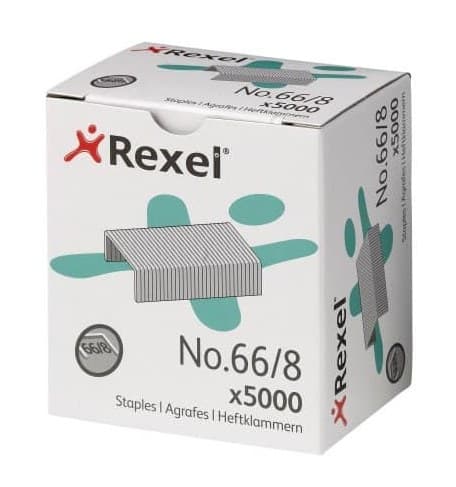 Rexel No. 66/8 Heavy Duty Staples 8mm 40 Sheet Capacity (5000)