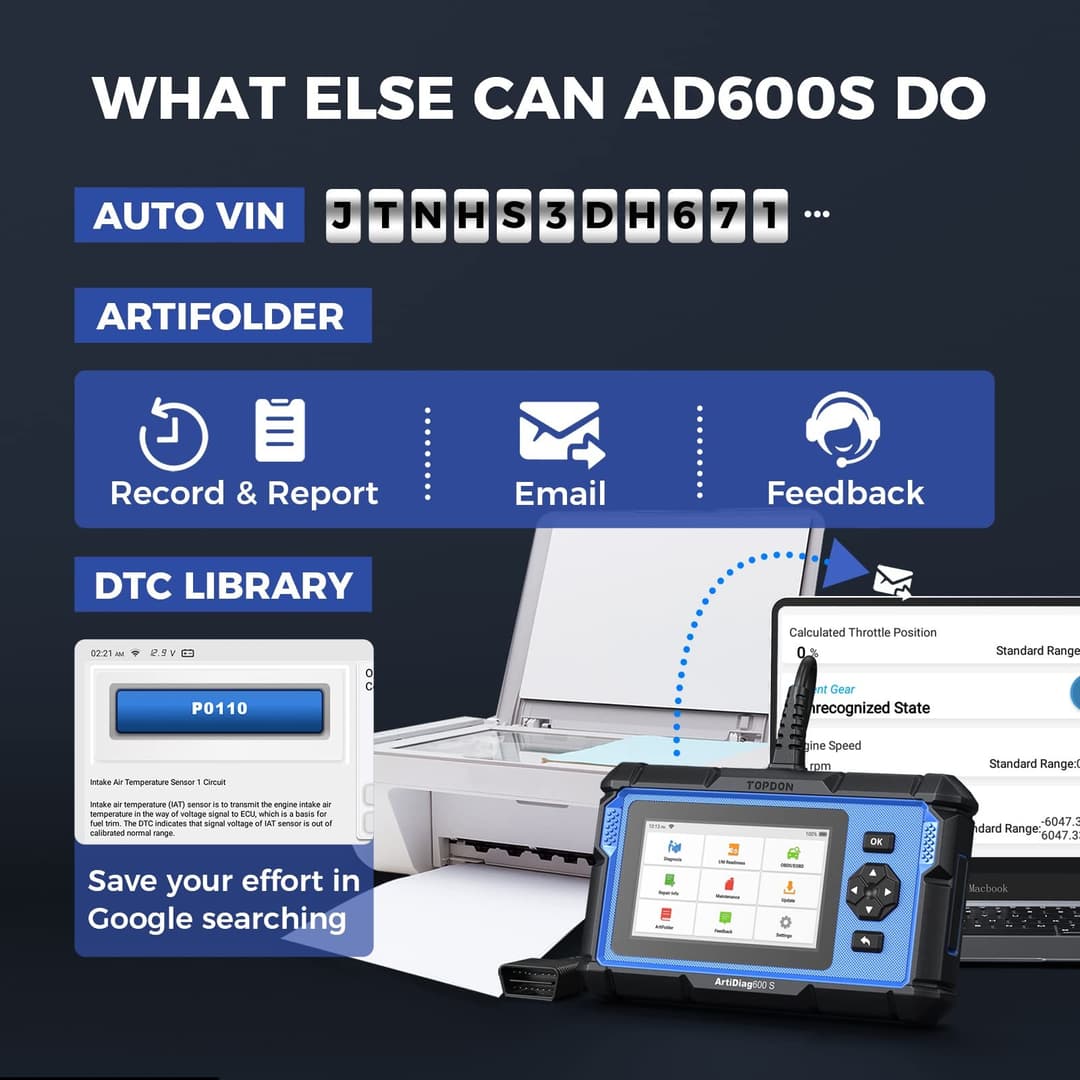 TOPDON ArtiDiag600S-UK OBD2 Scanner - AD600S - Image 6
