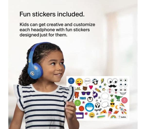 Belkin SoundForm Mini Wireless On-Ear Kids Headphones - Blue - Image 6