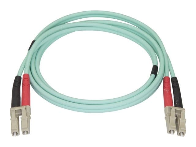 StarTech OM4 Duplex LC to LC Fiber Patch Cable 1m Aqua - Image 2