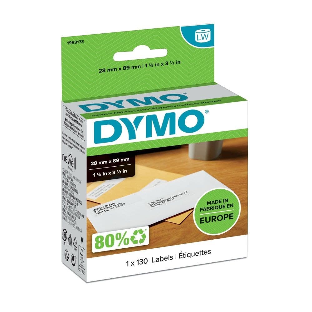 Dymo 1983173 LW Standard Address Labels 28 x 89mm 1 Roll of 130 Labels