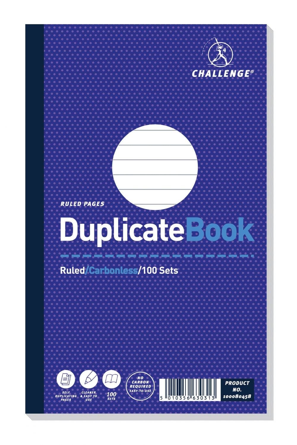 Challenge Carbonless Duplicate Book 100 Sets 210x130mm Pack of 5 - Image 1