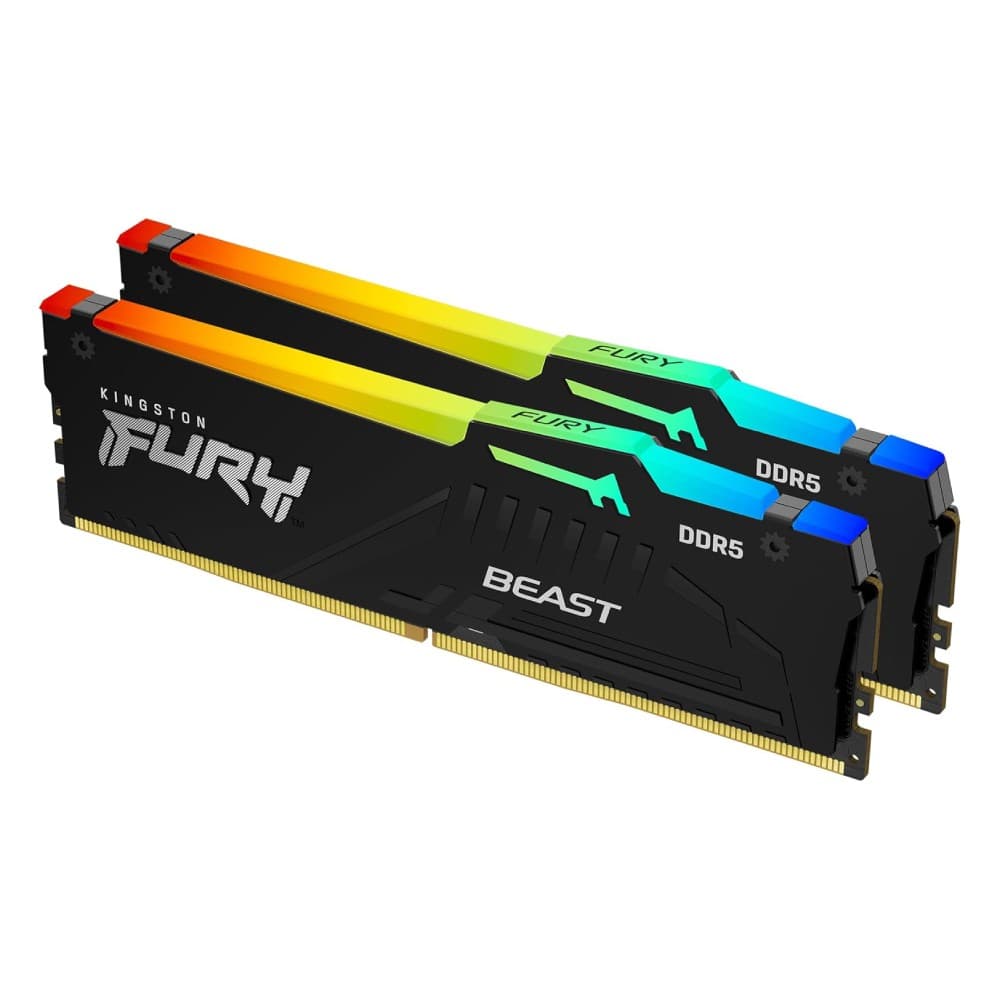 Kingston FURY Beast RGB Black KF560C36BBE2AK2-32 32GB (2 x 16GB) 6000 MHz CL36 DDR5 Desktop Memory Kit (AMD EXPO / Intel XMP)