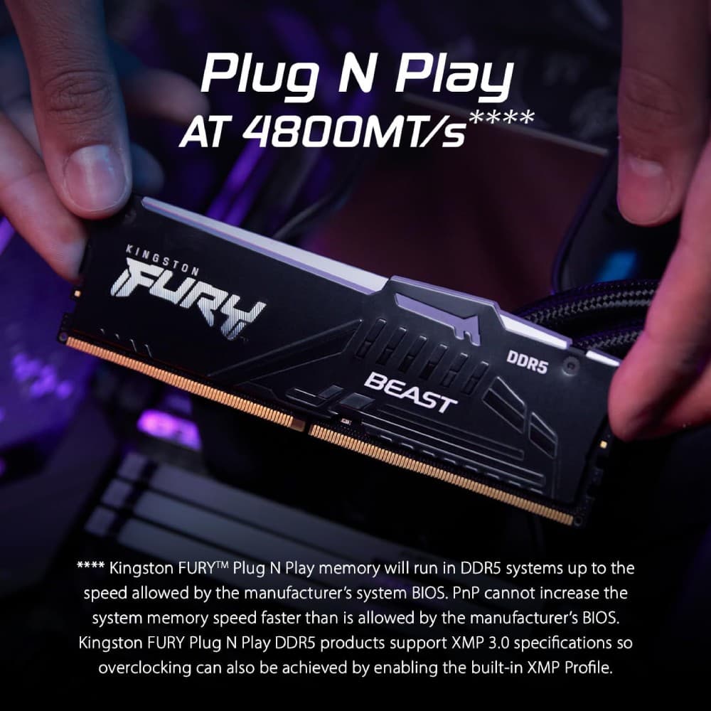Kingston FURY Beast RGB Black KF560C36BBE2AK2-32 32GB (2 x 16GB) 6000 MHz CL36 DDR5 Desktop Memory Kit (AMD EXPO / Intel XMP) - Image 6
