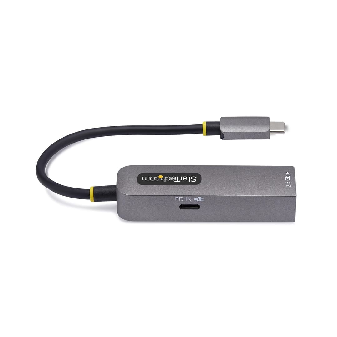 StarTech.com 2.5GbE USB-C to Ethernet Adapter, 100W PD Pass-Through, NBASE-T NIC, USB 3.0 Type-C 2.5/1G Multi Speed Network, Thunderbolt Compatible, Windows & Mac - Image 4