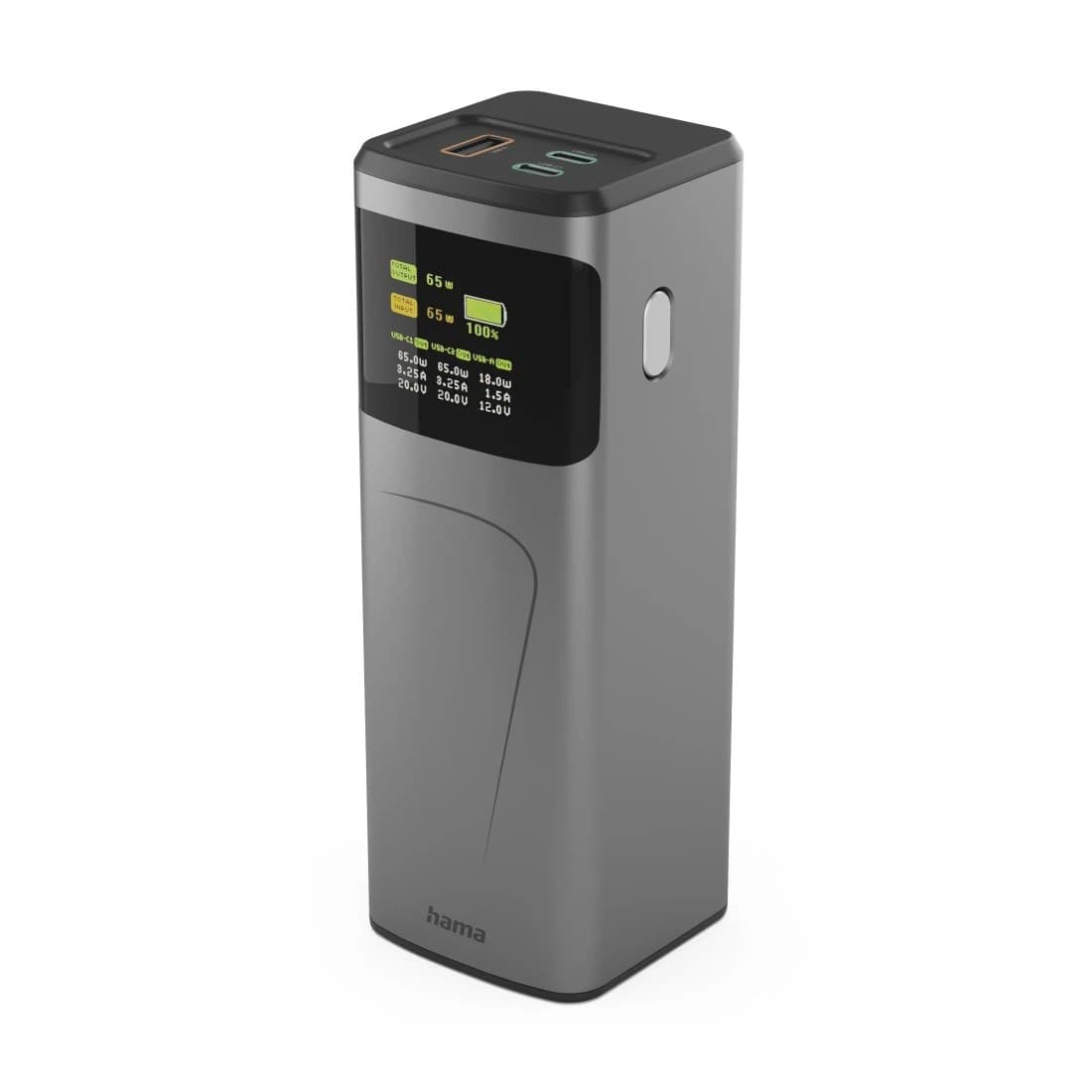 Hama High Power Power Pack, 20000 mAh, 65 W - Grey