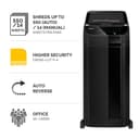Fellowes Paper Shredder 550 Sheet Auto Feed Cross Cut Shredder AutoMax 550C Shredder with 83 Litre Bin High Security P4 thumbnail 2