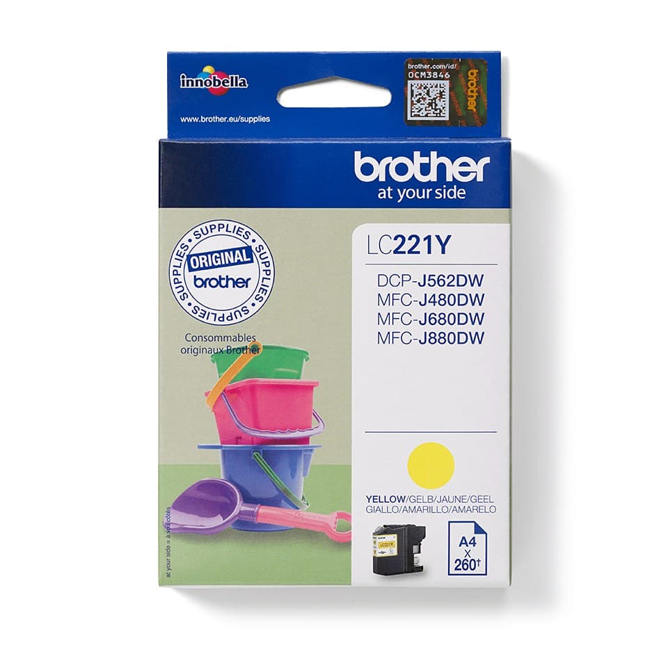Brother LC221Y ink cartridge 1 pc(s) Original Yellow - Image 1