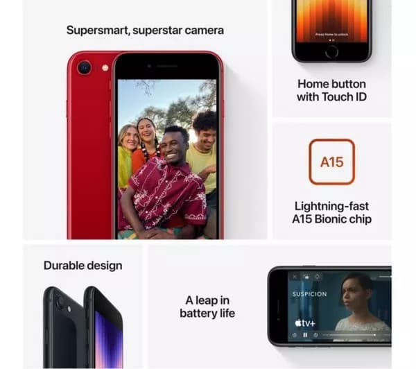 Apple iPhone SE3 (2022) 64 GB, Midnight - Image 9
