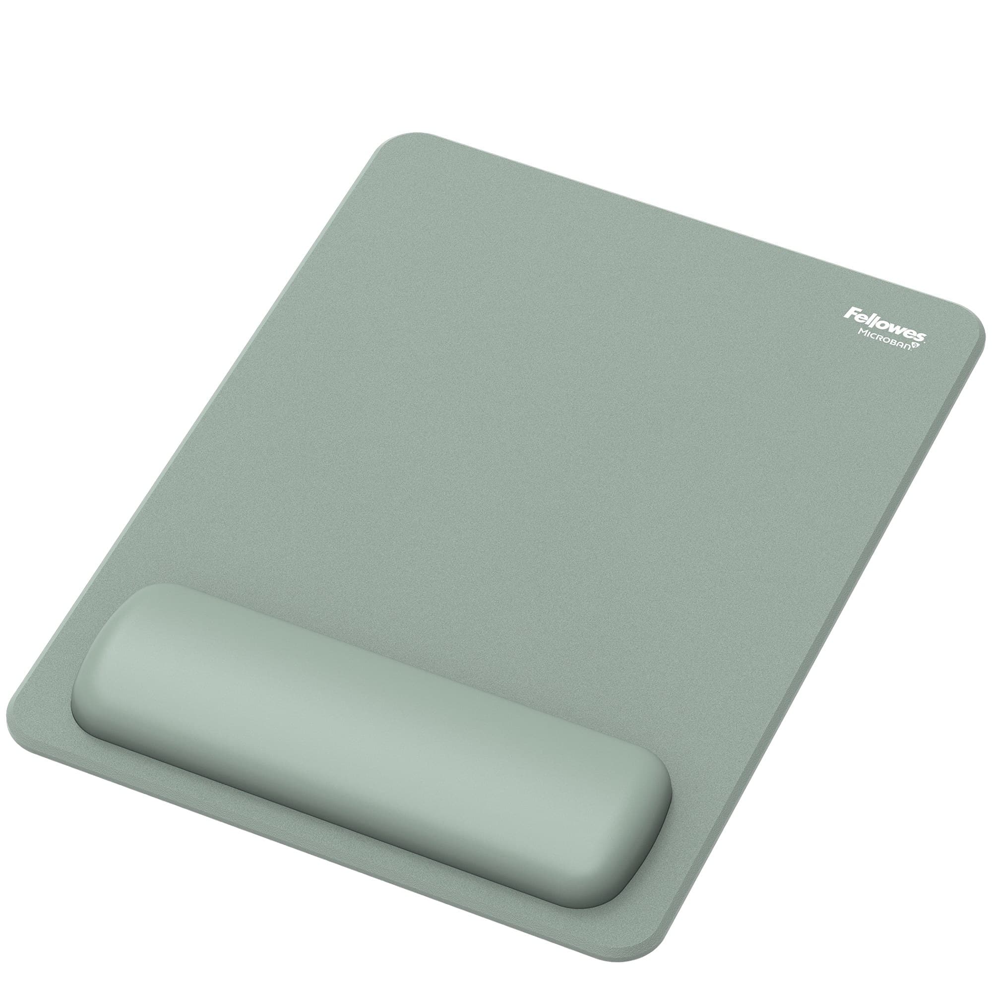 Fellowes Breyta XL Mouse Mat Wrist Rest XL Mouse Pad Wrist Support with Antibacterial Protection Ergonomic Mouse Mat Sage
