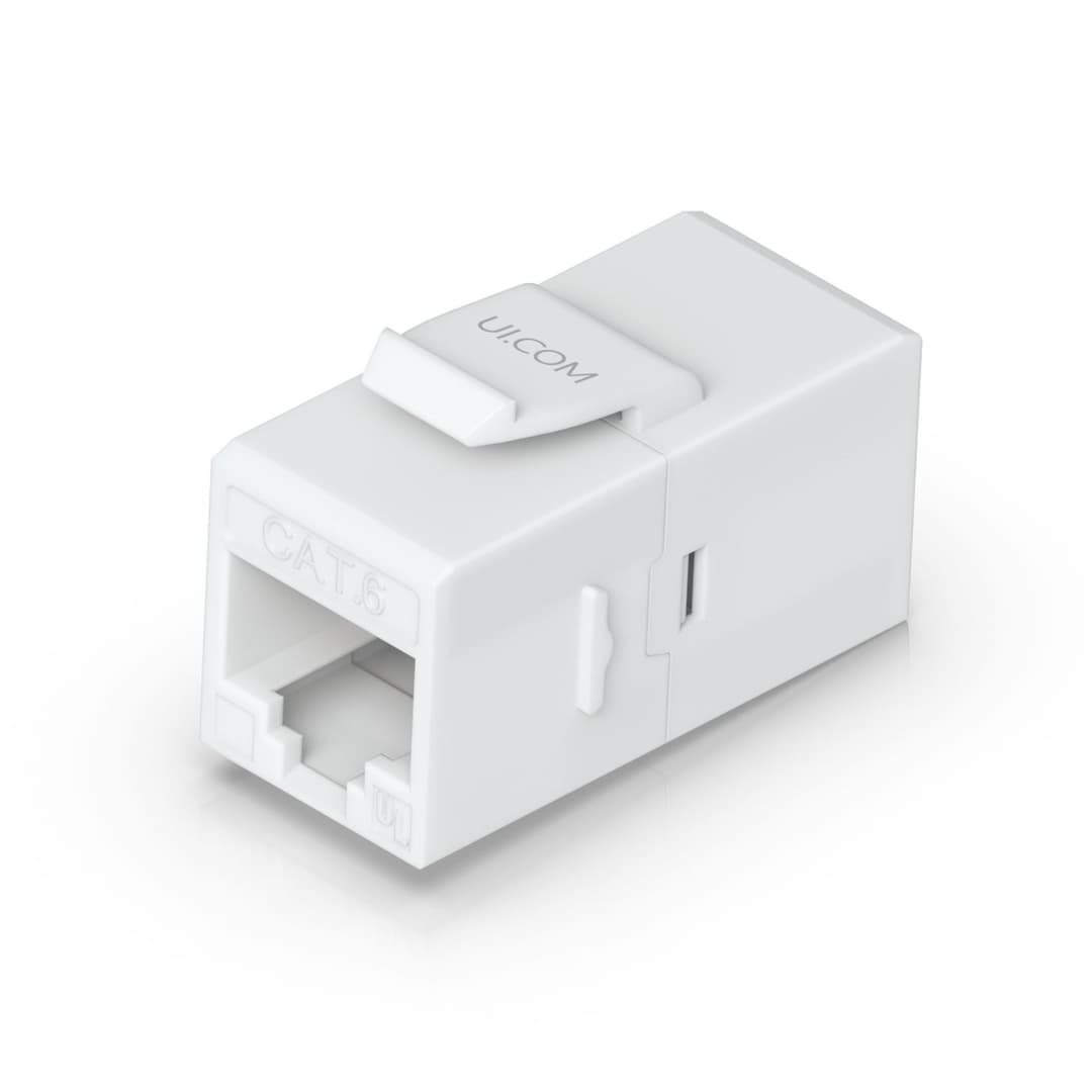 Ubiquiti UniFi UACC-Keystone-Coupler-C6 Pass-Through Cat6 Keystone Coupler, 12-Pack - Image 1
