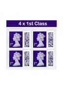 Royal Mail 1st Class 4 Pack QR Postage Stamps thumbnail 1