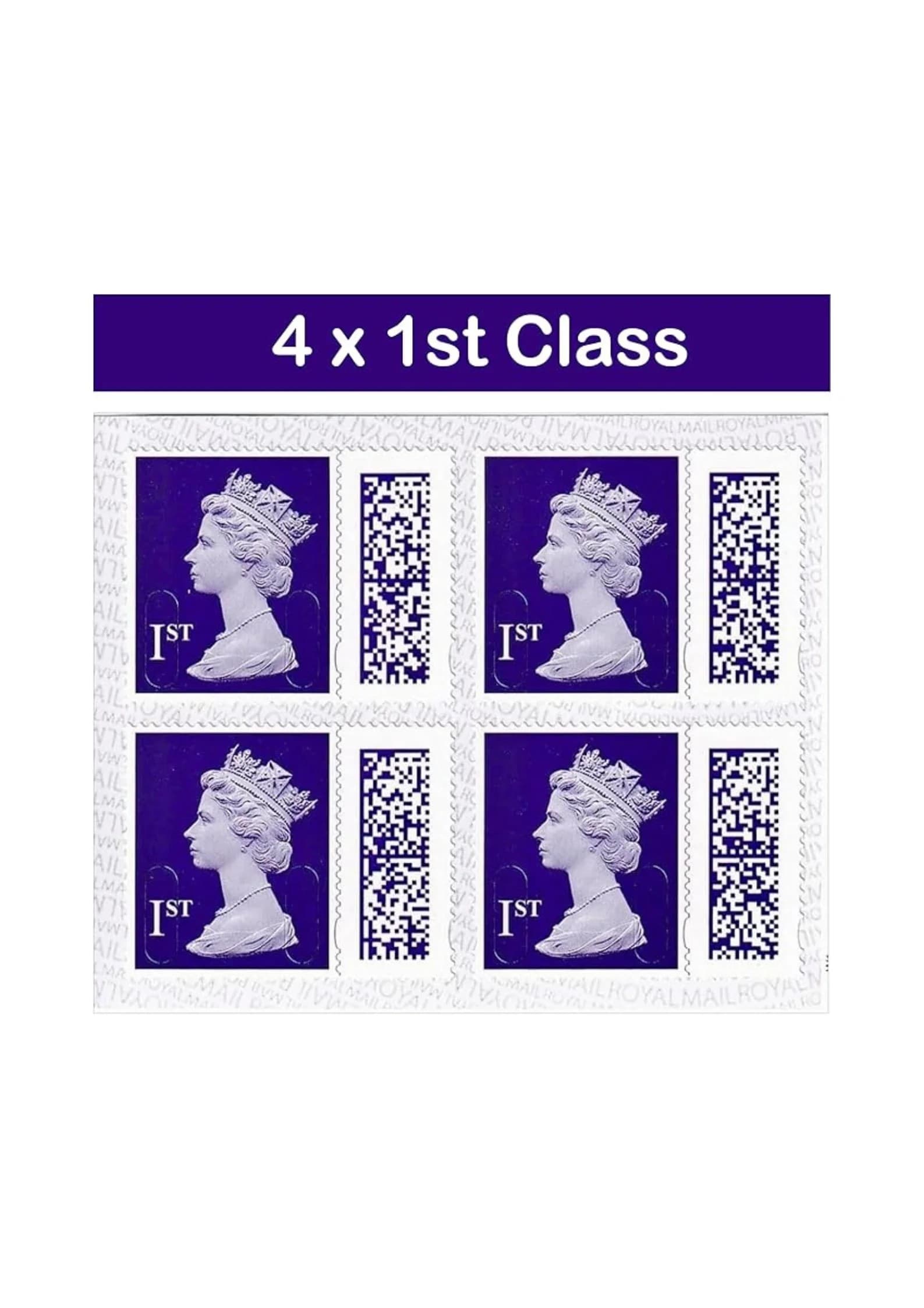 Royal Mail 1st Class 4 Pack QR Postage Stamps