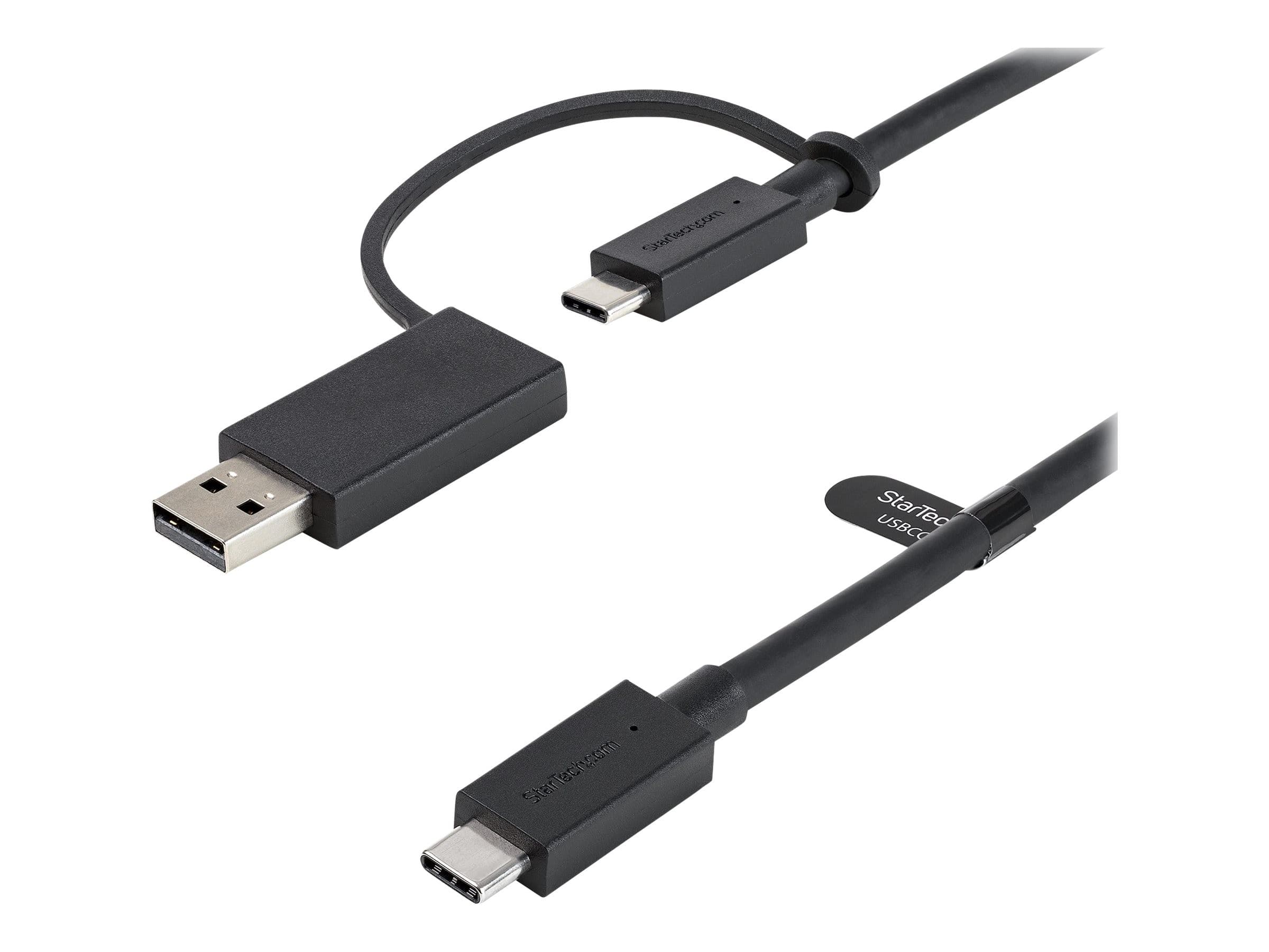 StarTech.com USBCCADP Hybrid 2-in-1 USB-C Cable with USB-A Adapter 1m 10Gbps 100W PD