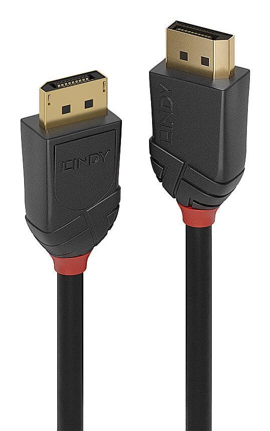 Lindy 36521 2m DisplayPort 2.1 80Gbps Cable, Black Line - Image 1