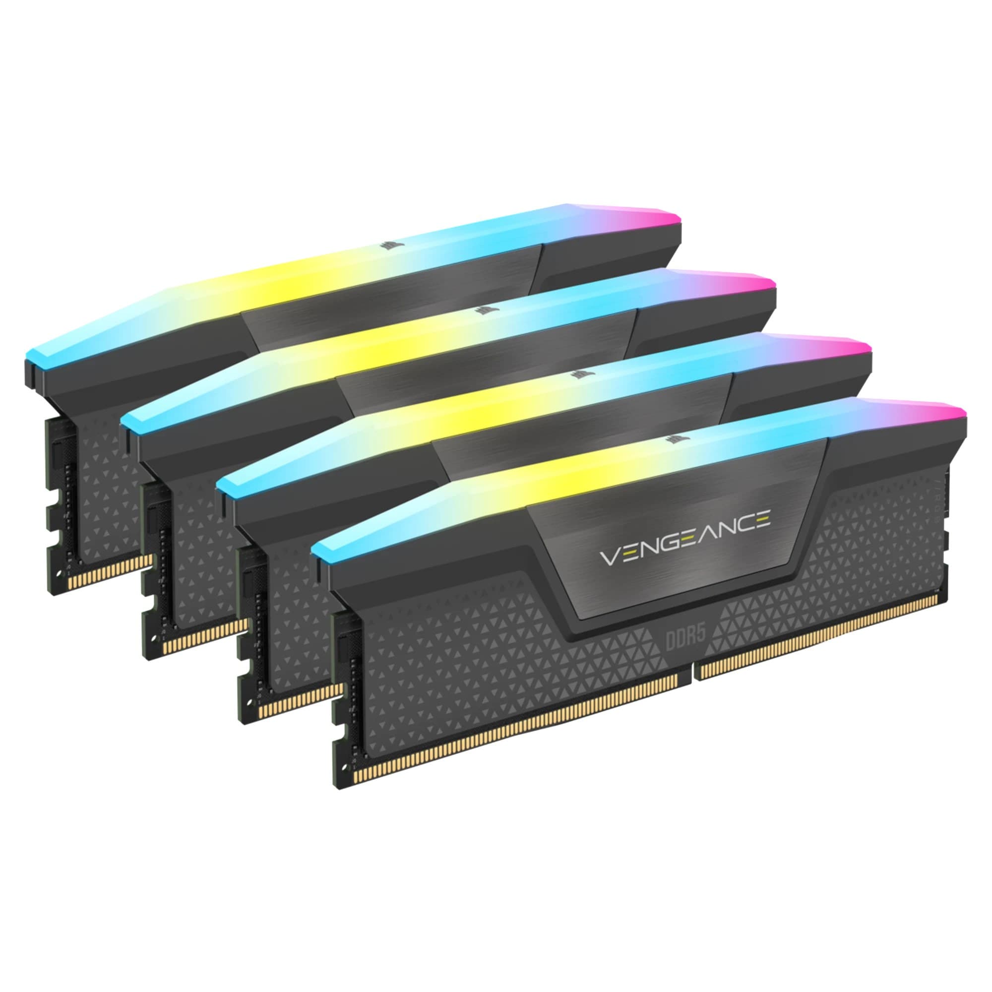 Corsair Vengeance RGB 64 GB (4 x 16 GB) DDR5 6000 MHz CL36 Memory Kit CMH64GX5M4B6000C36 - Black