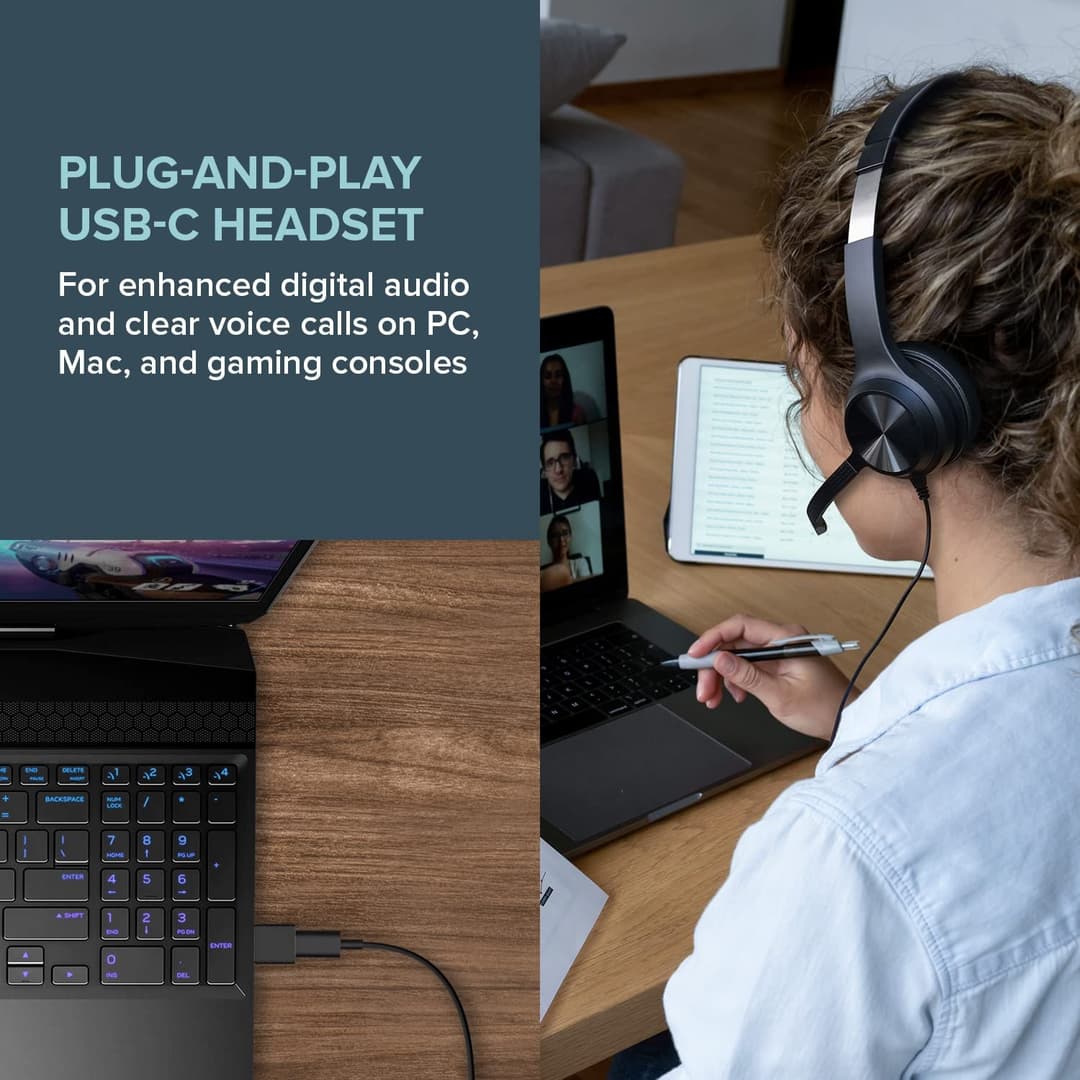 Creative Chat USB On-ear Headset with Noise-cancelling Mic, USB-C (51EF0980AA000) - Image 4