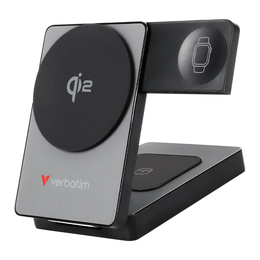 Verbatim Charge 'n' Go Qi2 Magnetic Wireless Power Bank 5000mAh Grey - Image 1