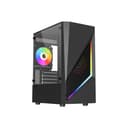 Vida Genesis Micro-ATX ARGB Tempered Glass Gaming PC Case with 2 x 120mm ARGB Fans - Black thumbnail 1