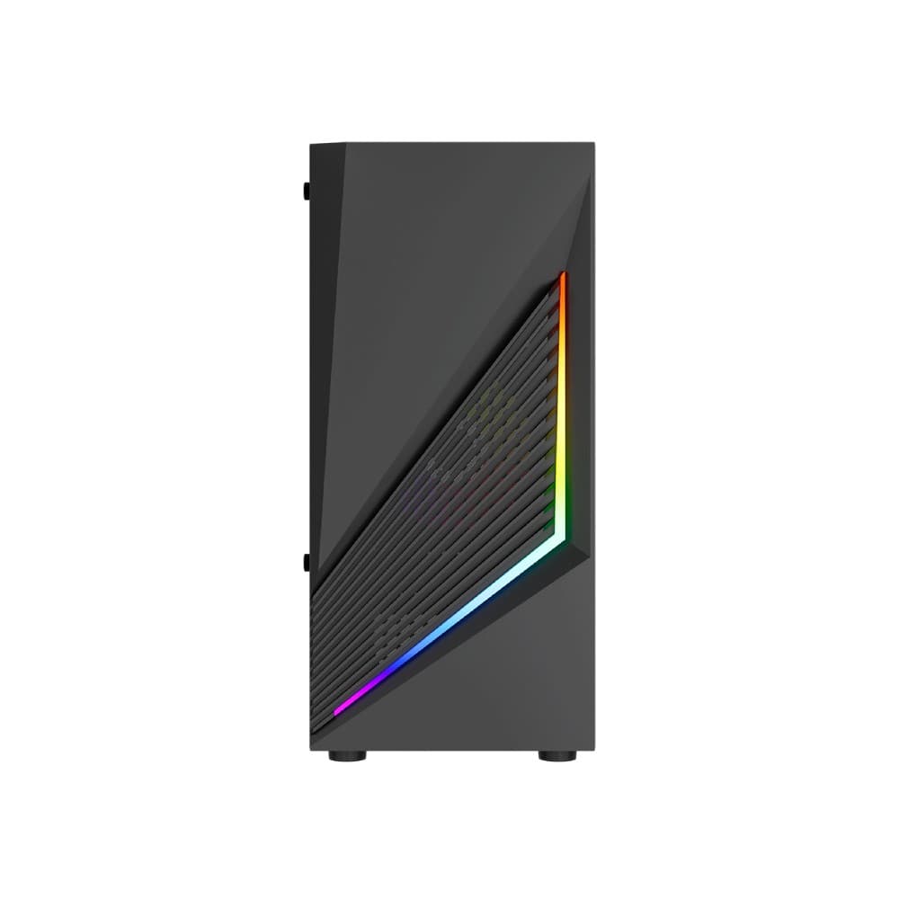 Vida Genesis Micro-ATX ARGB Tempered Glass Gaming PC Case with 2 x 120mm ARGB Fans - Black - Image 2