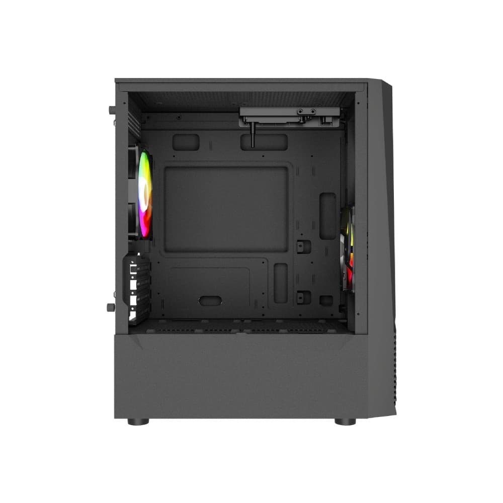 Vida Genesis Micro-ATX ARGB Tempered Glass Gaming PC Case with 2 x 120mm ARGB Fans - Black - Image 3