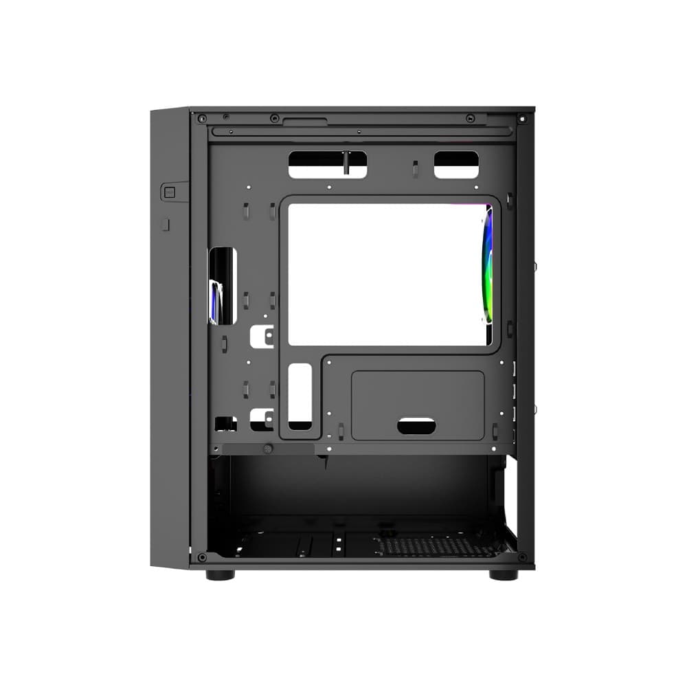 Vida Genesis Micro-ATX ARGB Tempered Glass Gaming PC Case with 2 x 120mm ARGB Fans - Black - Image 4