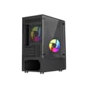 Vida Genesis Micro-ATX ARGB Tempered Glass Gaming PC Case with 2 x 120mm ARGB Fans - Black thumbnail 5