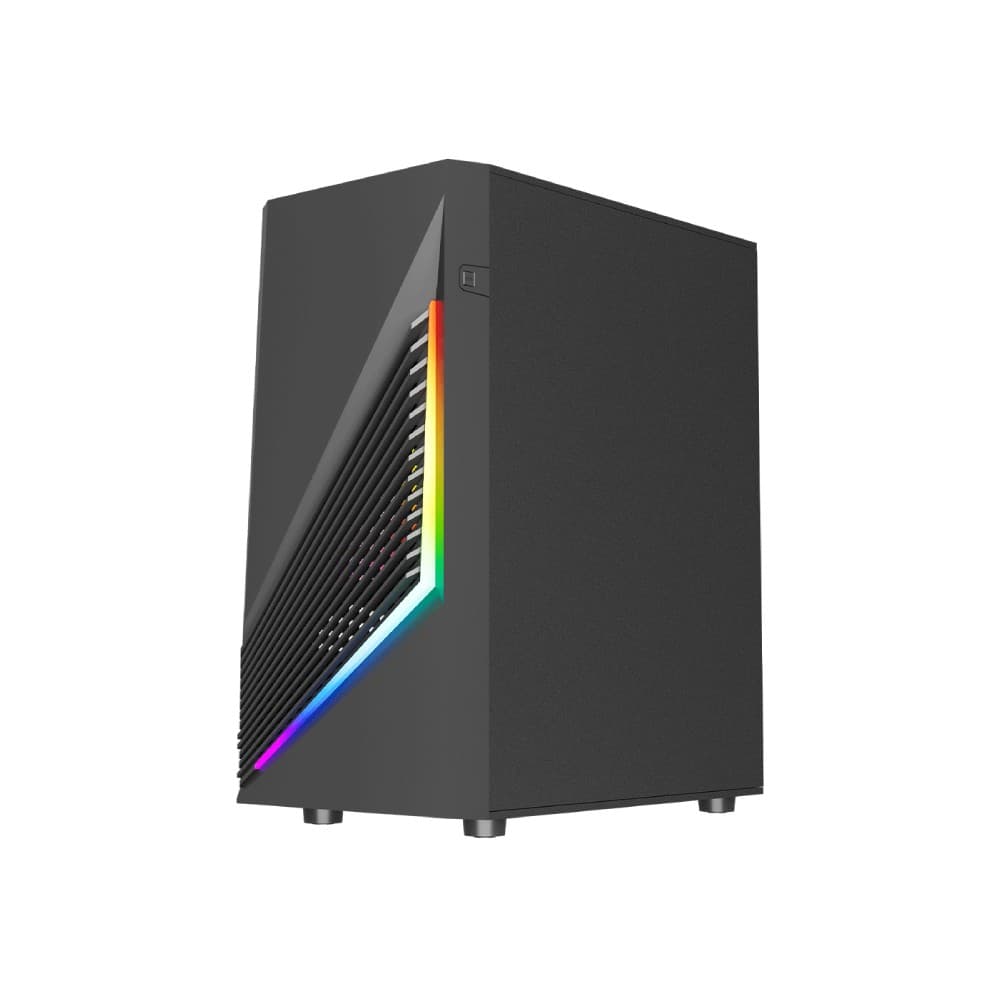 Vida Genesis Micro-ATX ARGB Tempered Glass Gaming PC Case with 2 x 120mm ARGB Fans - Black - Image 7