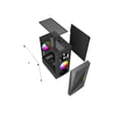 Vida Genesis Micro-ATX ARGB Tempered Glass Gaming PC Case with 2 x 120mm ARGB Fans - Black thumbnail 8