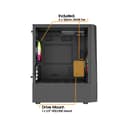 Vida Genesis Micro-ATX ARGB Tempered Glass Gaming PC Case with 2 x 120mm ARGB Fans - Black thumbnail 9