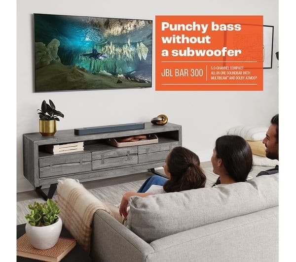 JBL BAR 300 5.0 Channel Compact All-in-One Sound Bar with MultiBeam and Dolby Atmos, 260W - Image 4