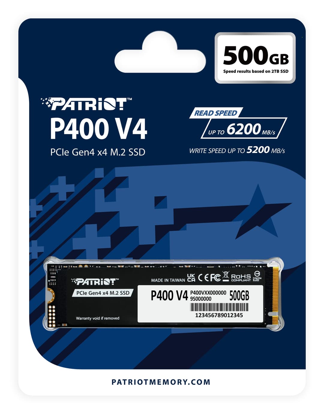 Patriot Memory P400 V4 500 GB M.2 2280 PCI Express 4.0 x4 NVMe Internal SSD - Image 4