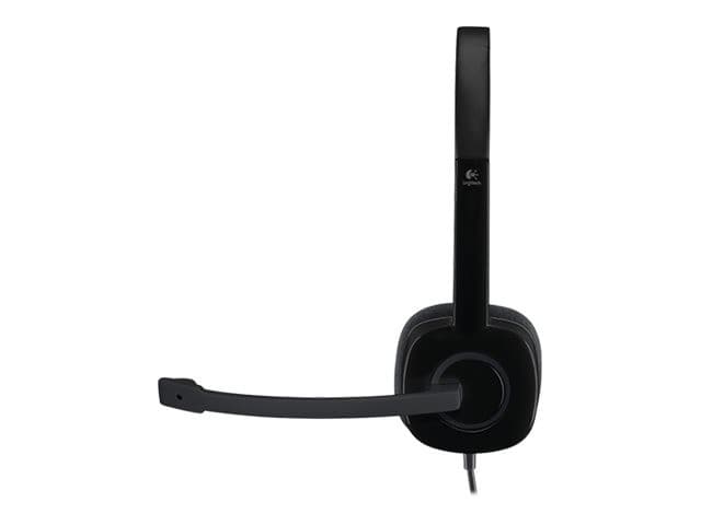 Logitech H151 Stereo Headset - Wired 3.5mm, Rotating Noise-Cancelling Boom Mic, Black - Image 3