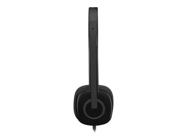 Logitech H151 Stereo Headset - Wired 3.5mm, Rotating Noise-Cancelling Boom Mic, Black - Image 4