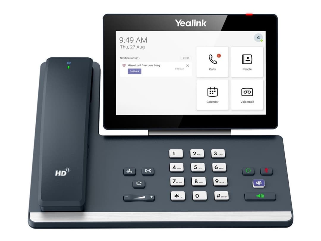 Yealink MP58-WH E2 Teams - VoIP phone - 7" touchscreen, Bluetooth interface, includes Bluetooth wireless handset - caller ID/call waiting - classic gray - Image 1
