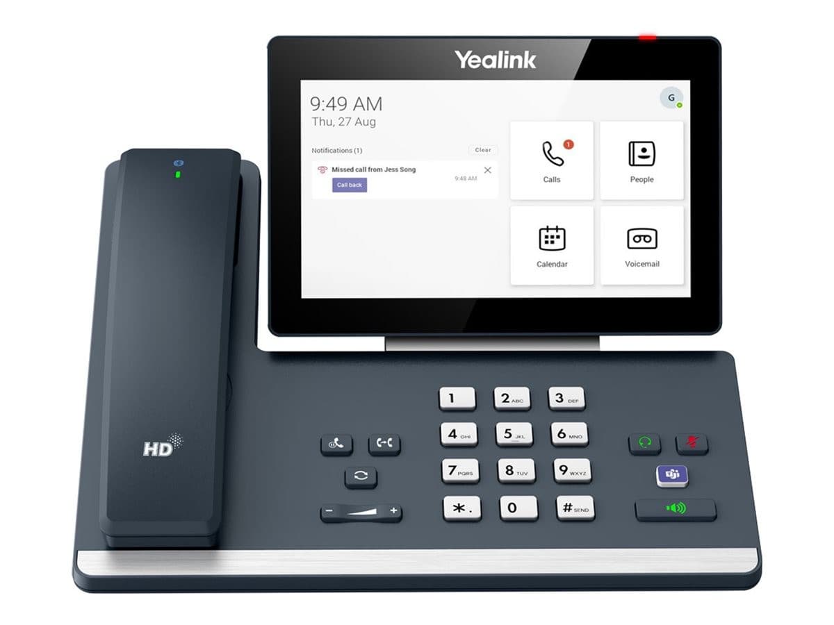 Yealink MP58-WH E2 Teams - VoIP phone - 7" touchscreen, Bluetooth interface, includes Bluetooth wireless handset - caller ID/call waiting - classic gray