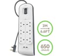 Belkin BSV604 Surge Protected 6-Way Extension Lead with 2 USB Ports - 2 m thumbnail 3
