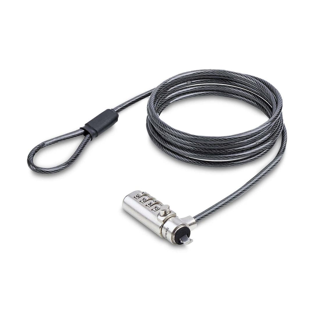 StarTech.com Slim Lock Laptop Cable Lock for Noble Wedge Slot, Cut-Resistant Steel - Image 1