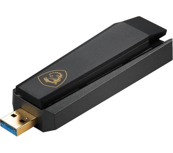 MSI AXE5400 Wi-Fi 6E Tri-Band USB Wireless Adapter (GUAXE54) - Black - Image 1